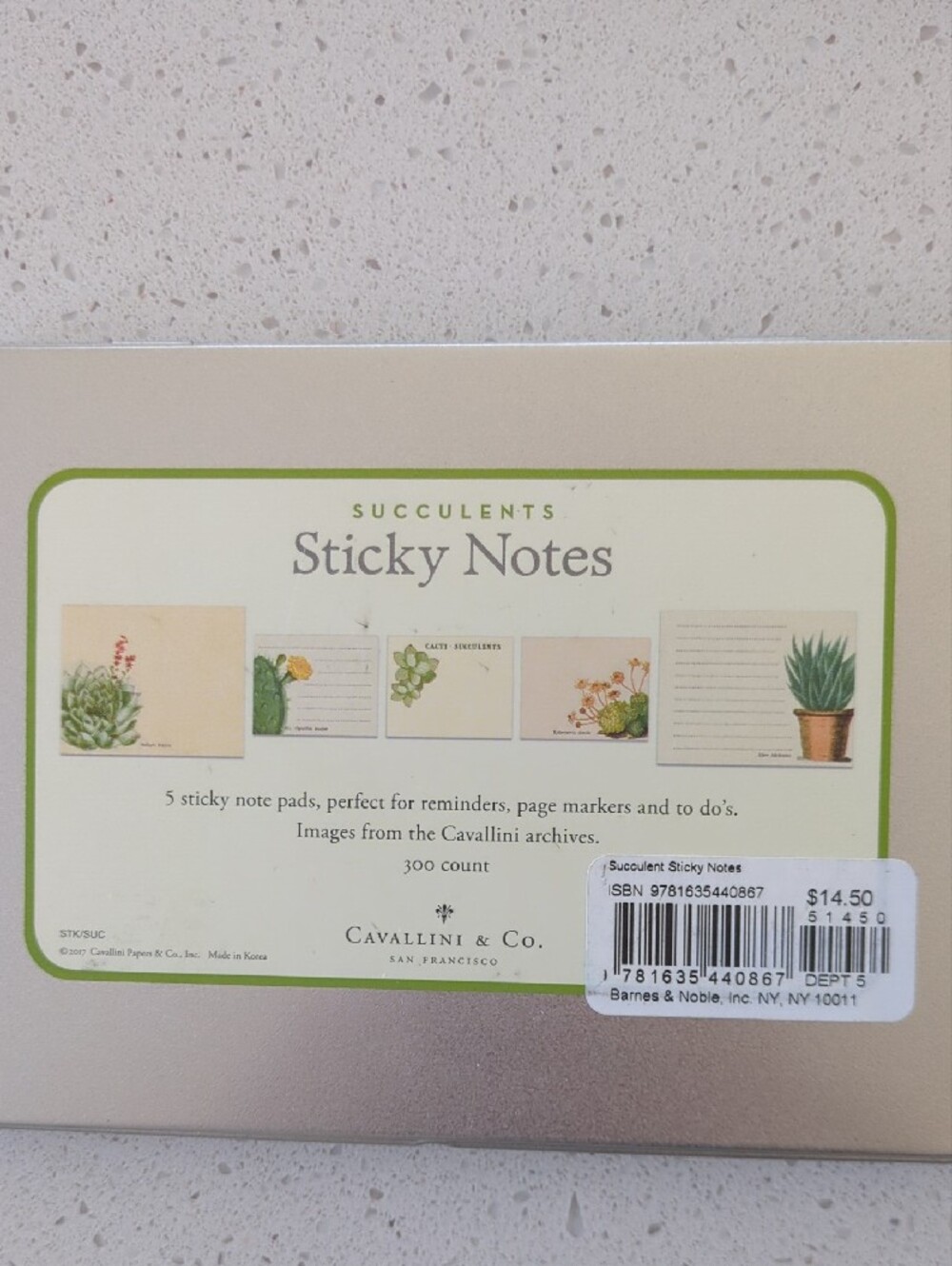 Succulent Pencil Set & Sticky Notes Tin - Floral Green - Picture 5 of 9